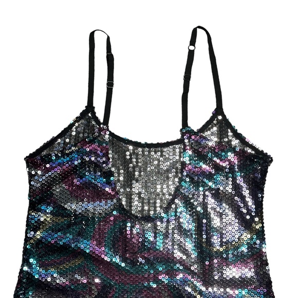Free People Intimate Mesh Sequin Slip Dress US M - Picture 7 of 10